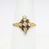 Picture of Antique Victorian Era 15k Yellow Gold, Old Mine Cut Diamond & Black Enamel Cross Ring