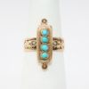 Picture of Antique Victorian Era 12k Etched Gold, Turquoise Cabochon & Seed Pearl Ring