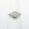 Picture of Antique Art Deco 18k White Gold Filigree & Old European Cut Diamond Engagement Ring