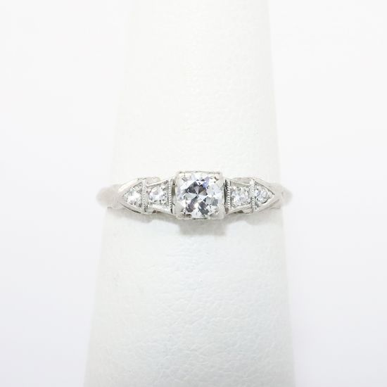 Picture of Antique Art Deco Iridium Platinum & Diamond Engagement Ring