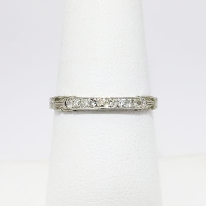 Picture of Antique Early Art Deco 18k White Gold & Diamond Wedding Band