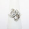 Picture of Vintage 1940's 14k White Gold & Diamond Statement Ring