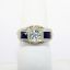Picture of Antique Art Deco 18k Yellow Gold Filigree Aquamarine & Synthetic Sapphire Ring
