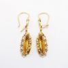 Picture of Antique 18k Yellow Gold & Marquise Cut Citrine Etruscan Revival Earrings