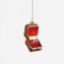 Picture of Red & Gold Blown Glass Ring Box Christmas Ornament with Ring Inside