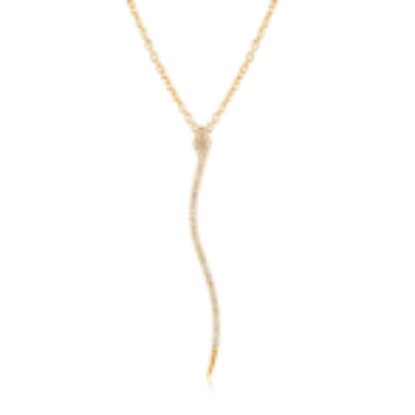 Picture of 14k Yellow Gold and Diamond Snake Pendant Necklace