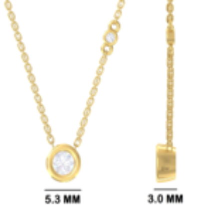 Picture of Brilliant Solitaire Diamond Necklace set in 14k Yellow Gold