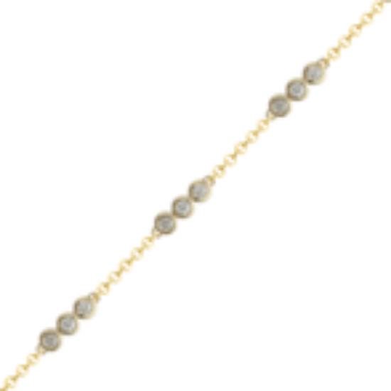 Picture of Channel set Diamond Stations Bracelet set in 14k Yellow Gold