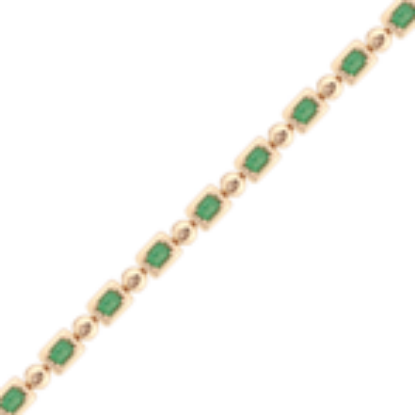 Picture of 14k yellow Gold and Emerald Tennis Bracelet