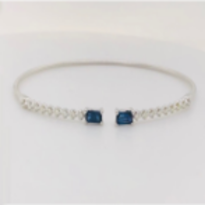 Picture of 14k White Gold Flexible Sapphire Bangle Bracelet