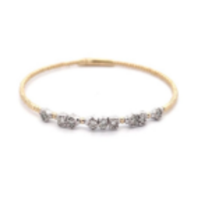 Picture of Stunning Brilliant Diamond 14k Two Tone Bangle Bracelet