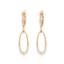 Picture of Open Oval Shape Diamond Earrings, 14k Yellow Gold