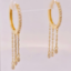 Picture of 14k Yellow Gold and Diamond Hoop Earrings