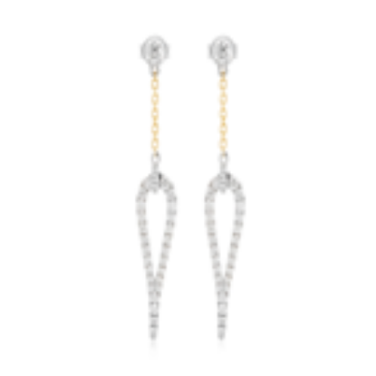 Picture of Open Teardrop Diamond Dangle Earrings 