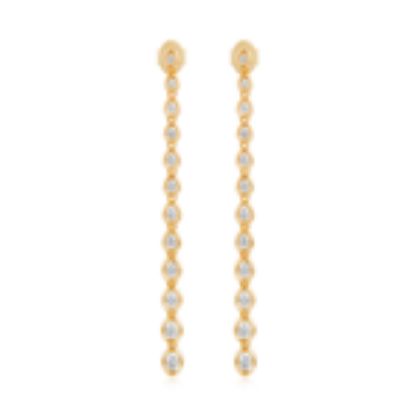 Picture of Fashion Channel set 14k Yellow Gold Diamond Dangle Earrings