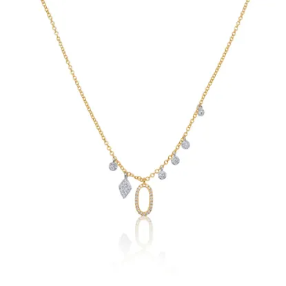 Picture of Diamond Oval Charm Necklace