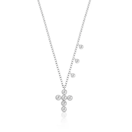 Picture of Bezel Set Diamond Cross Necklace