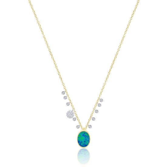 Picture of Opal and Diamond Charm Necklace