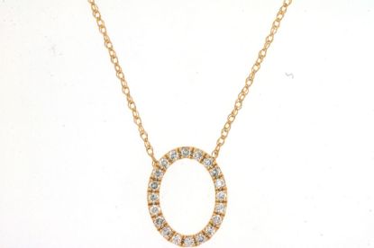 Picture of 14k Yellow Gold and Diamond Oval Necklace