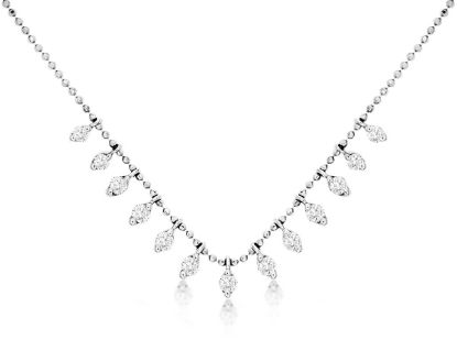 Picture of Marquise Diamond 14k White Gold Necklace 