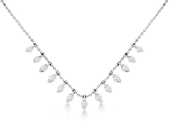 Picture of Marquise Diamond 14k White Gold Necklace 