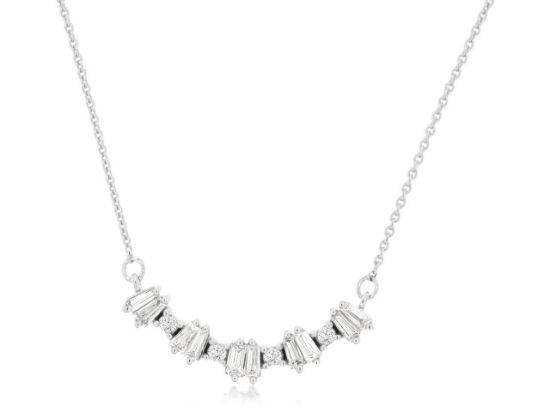 Picture of Beautiful Diamond Baguette 14k White Gold Necklace