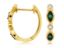 Picture of Emerald and Diamond Hoop Earrings set in 14k Two Tone Gold
