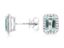 Picture of "Emerald Cut" Aquamarine and Diamond Stud Earrings set in 14k White Gold