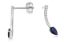 Picture of Curved Sapphire and Diamond Earrings set in 14k White Gold
