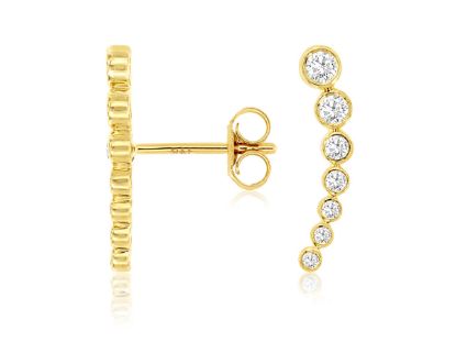 Picture of Diamond Channel set 14k Gold Earrings