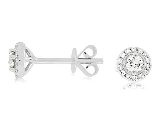 Picture of Brilliant Diamond 14k White Gold Stud Earrings 