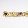 Picture of Vintage 14k Yellow Gold & Gemstone Slide Charm Bracelet with Snake & Dragon Motifs