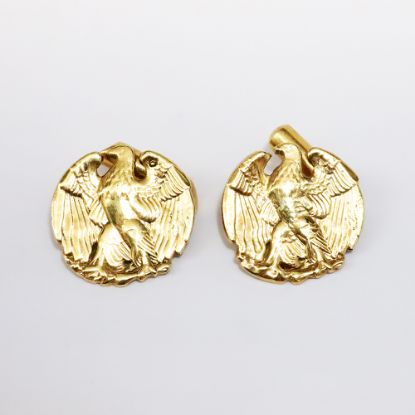 Picture of Vintage 14k Yellow Gold Seaman Schepps American Bald Eagle Cufflinks