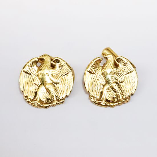 Picture of Vintage 14k Yellow Gold Seaman Schepps American Bald Eagle Cufflinks