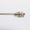 Picture of Antique Early 20th Century 14k White Gold & Platinum Stick Pin with Diamond & Synthetic Ruby Accents