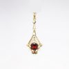 Picture of Antique Edwardian 10k Yellow Gold, Garnet & Seed Pearl Lavalier Pendant