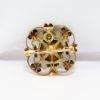 Picture of Antique Victorian Era 22k Yellow Gold & Old Mine Cut Diamond Flower Brooch/Pendant