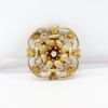 Picture of Antique Victorian Era 22k Yellow Gold & Old Mine Cut Diamond Flower Brooch/Pendant