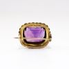 Picture of Antique Victorian Era 15k Yellow Gold & Cushion Cut Amethyst Brooch with Pearl Halo