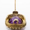 Picture of Antique Victorian Era 15k Yellow Gold & Cushion Cut Amethyst Brooch with Pearl Halo