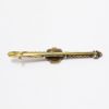 Picture of Antique Victorian Era Detailed 14k Yellow Gold Bar Brooch with Diamond Accented Flower Center