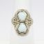 Picture of Antique Art Deco Era 14k White Gold Filigree & Double Opal Ring