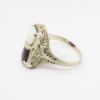 Picture of Antique Art Deco 14k White Gold Filigree, Garnet & Opal Ring by Ostby Barton