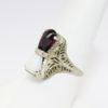 Picture of Antique Art Deco 14k White Gold Filigree, Garnet & Opal Ring by Ostby Barton