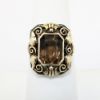 Picture of Antique Early 20th Century 14k Yellow Gold & Smoky Quartz Statement Ring