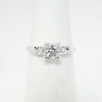 Picture of Vintage 1950's Platinum & Round Brilliant Cut Diamond Engagement Ring