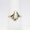 Picture of Vintage Freeform 10k Yellow Gold & Freshwater Pearl Ring with Diamond Accents