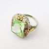 Picture of Antique Art Deco Era 14k Tri-Colored Gold Filigree Ring with Green Synthetic Spinel