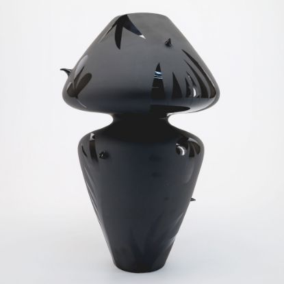 Picture of Waylande Gregory Bell Vase In Floral Black