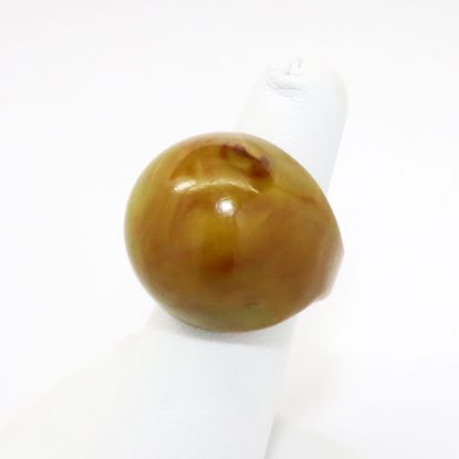 Picture of Vintage 1950's Marbled Green & Brown Bakelite Dome Ring